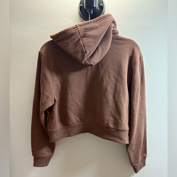 NWOT BP Nordstrom Crop Brown Zip Fleece Hoodie Sweatshirt XL - Picture 4 of 10
